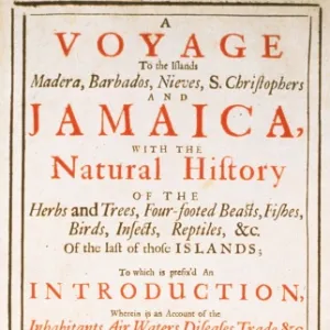 Frontispiece of Sir Hans Sloanes voyage of Jamaica