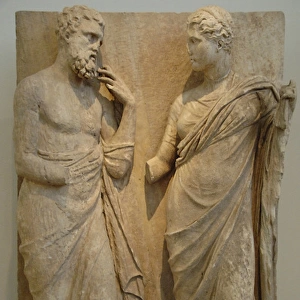 Funerary stele of Hieron and Lysippe. Greece. IV century B. C