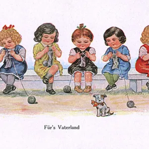 Furs Vaterland - German WW1 knitting postcard