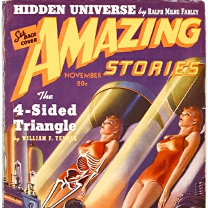Futuristic Human Cloning, Amazing Stories Scifi Magazine Cover