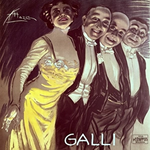 Galli theatre company, Guasti, Ciarli, Bracci. Poster