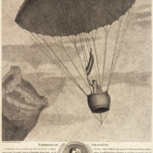Garnerin descending in his parachute, Paris