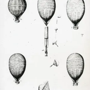 Garnerins Balloons and descent of the parachute - 1802 Garnerins Balloons and descent of the parachute - 1802
