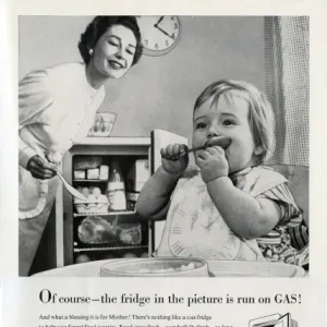 Gas refrigerator advertisement, 1950s