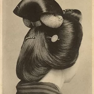 Geisha hairstyle viewed from rear - Japan
