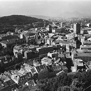 General aerial view of Ljubljana, Slovenia