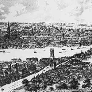 General aerial view of Old London Bridge, London