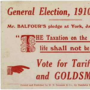 General Election Promo postcard for Sydney Hoffnung Goldsmid