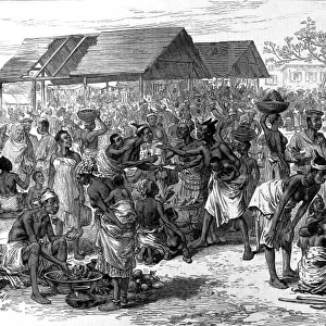 General market in Cape Coast Castle, 1874
