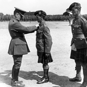 General Sir Ivor Maxse presenting medals, Belgium, WW1