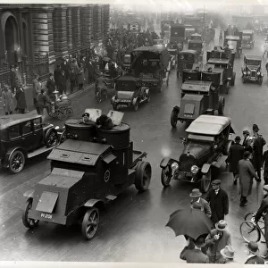 General Strike - Scene at The Bank - City of London - view down Lombard Street