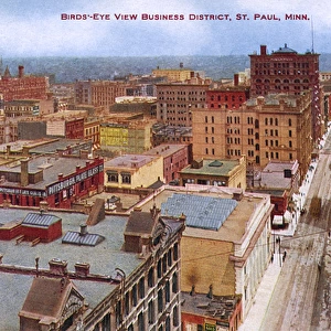 General view of business district, St Paul, Minnesota, USA