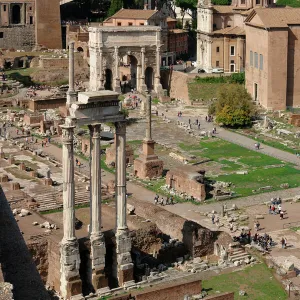 General view of The Forum, Rome, Italy