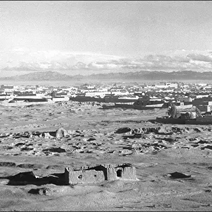 General view, Iranian desert with buildings