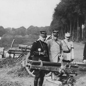 Generals Foch and Fayolle with captured German cannon