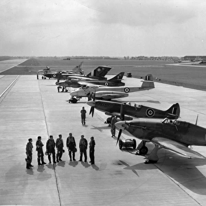 Six generations of RAF fighters line up together
