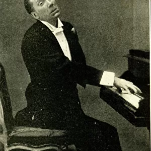 George Grossmith, comedian, playing piano (1 of 4) Date: 1890s