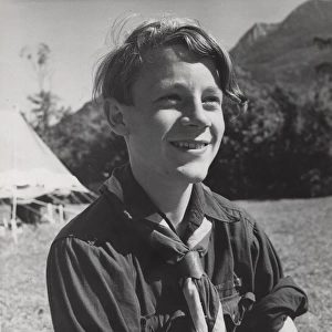 German boy scout at camp