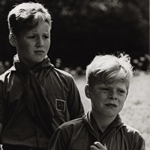 Two German boy scouts on an outdoor activity