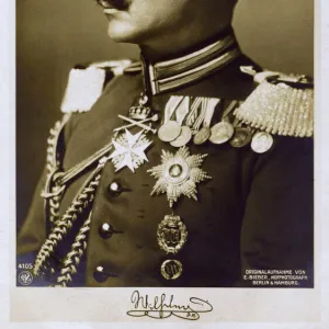 German Kaiser Wilhelm II with signature