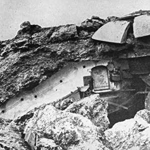 German mortar damage to fort, Liege, Belgium, WW1
