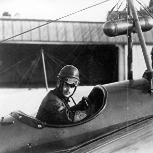 Two German pilots in Taube monoplane, WW1