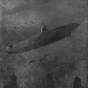 German submarine by G. H. Davis, WW1