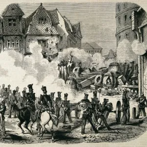 Germany (1848). Fighting in the streets of Frankfurt