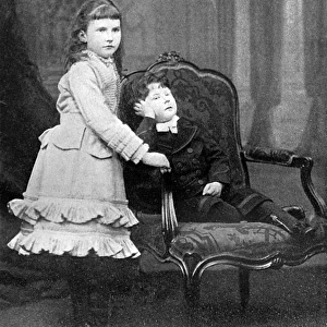 Gertrude Bell aged 8 with her brother Maurice