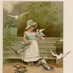 Girl with Birds C1885