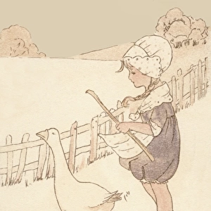 Girl with goose