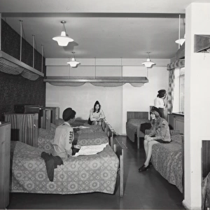 Girl Guides in dormitory at Baden Powell House, London