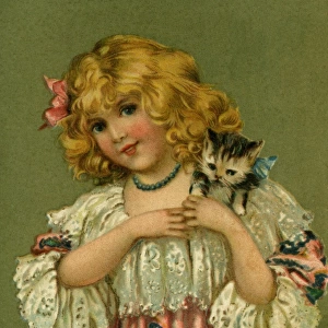Girl with a kitten