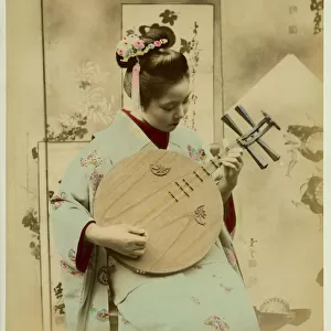 Girl playing instrument