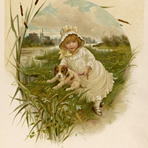 Girl and Pup by River
