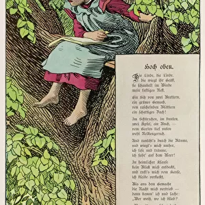 Girl Reading in Tree