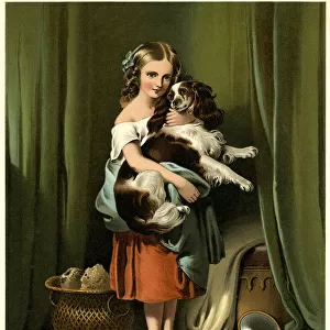 GIRL AND SPANIEL