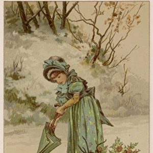 Girl Writes in Snow 1890