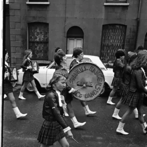 Girls band on parade, Belfast, Northern Ireland