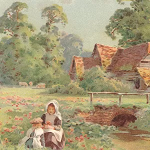 Girls in a Rural Scene