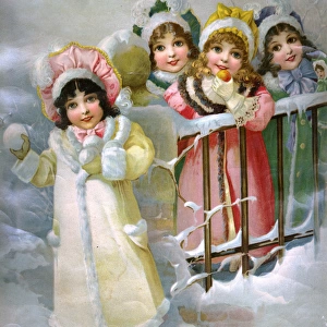 Four Girls Snowballing