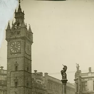 Glasgow Cross with Tolbooth Steeple and Mercat Cross