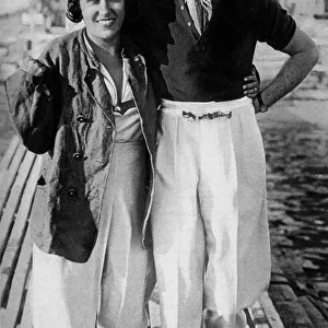 Gloria Swanson and Michael Farmer at Juan les Pins