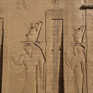 God Horus and goddess Hathor. Edfu. Egypt