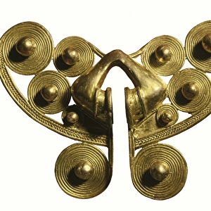 Gold nose ring. Chibcha art. Jewelry. COLOMBIA