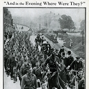 Gordon Highlanders marching through Plymouth, WW1