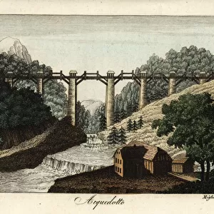 Gosauzwang aqueduct in Goisern, Upper Austria, 1822