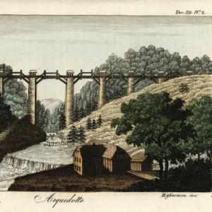 Gosauzwang aqueduct in Goisern, Upper Austria, 1822