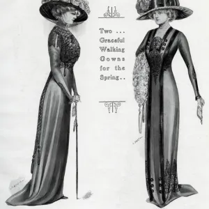 Graceful walking gowns for the Spring 1909