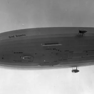 The Graf Zeppelin II LZ 130 over the crowd at Rebstock